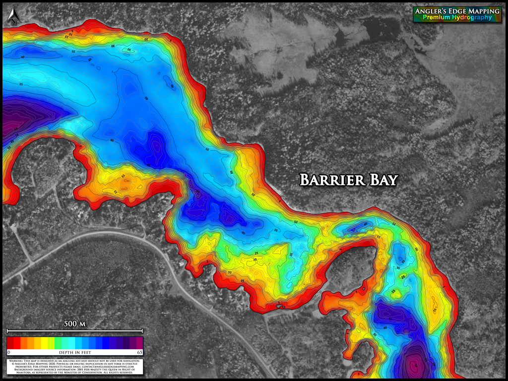 Barrier Bay print map Angler's Edge Mapping