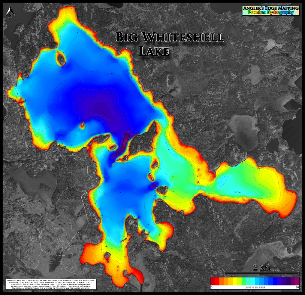 Big Whiteshell Lake print map Angler's Edge Mapping