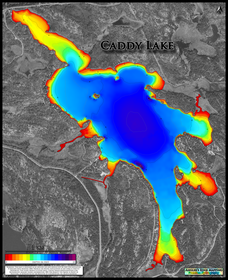 Caddy Lake print map Angler's Edge Mapping