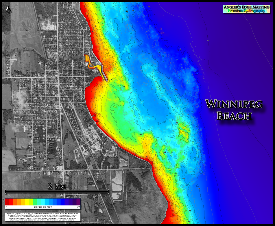 Lake Winnipeg Winnipeg Beach print map Angler's Edge Mapping