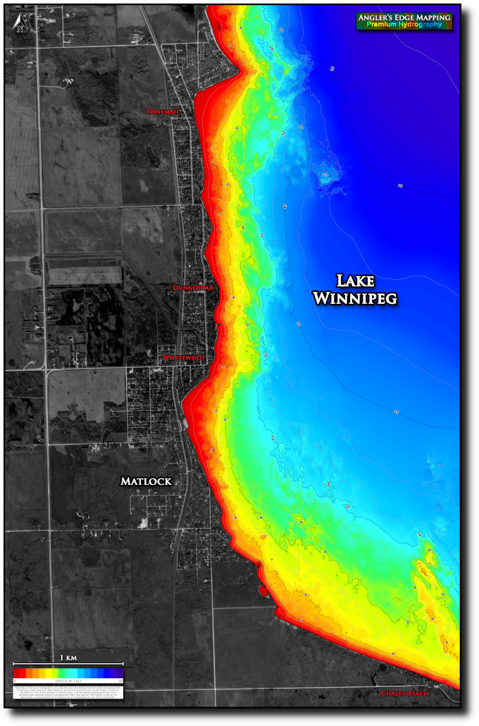 Lake Winnipeg Matlock print map Angler's Edge Mapping