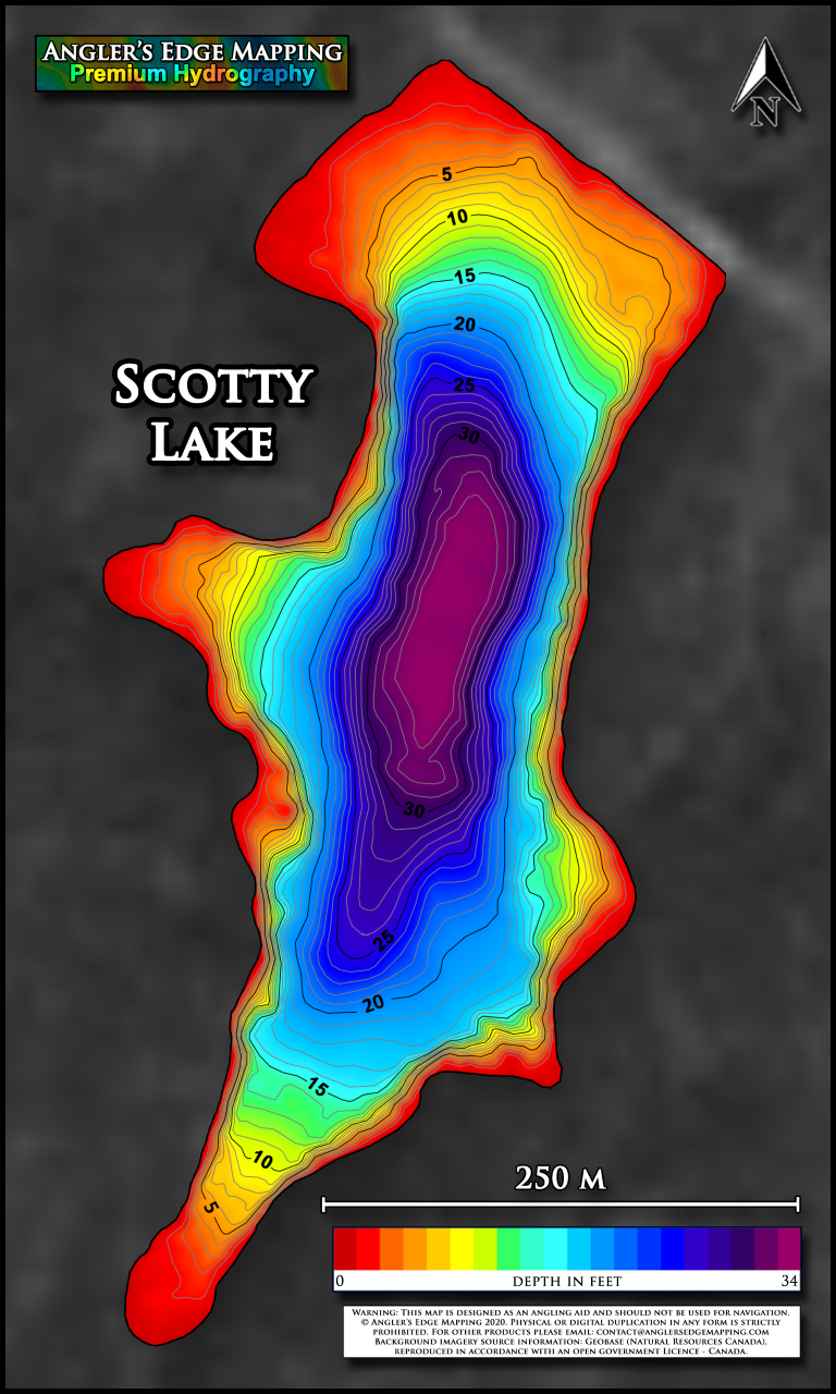 Scotty Lake print map Angler's Edge Mapping