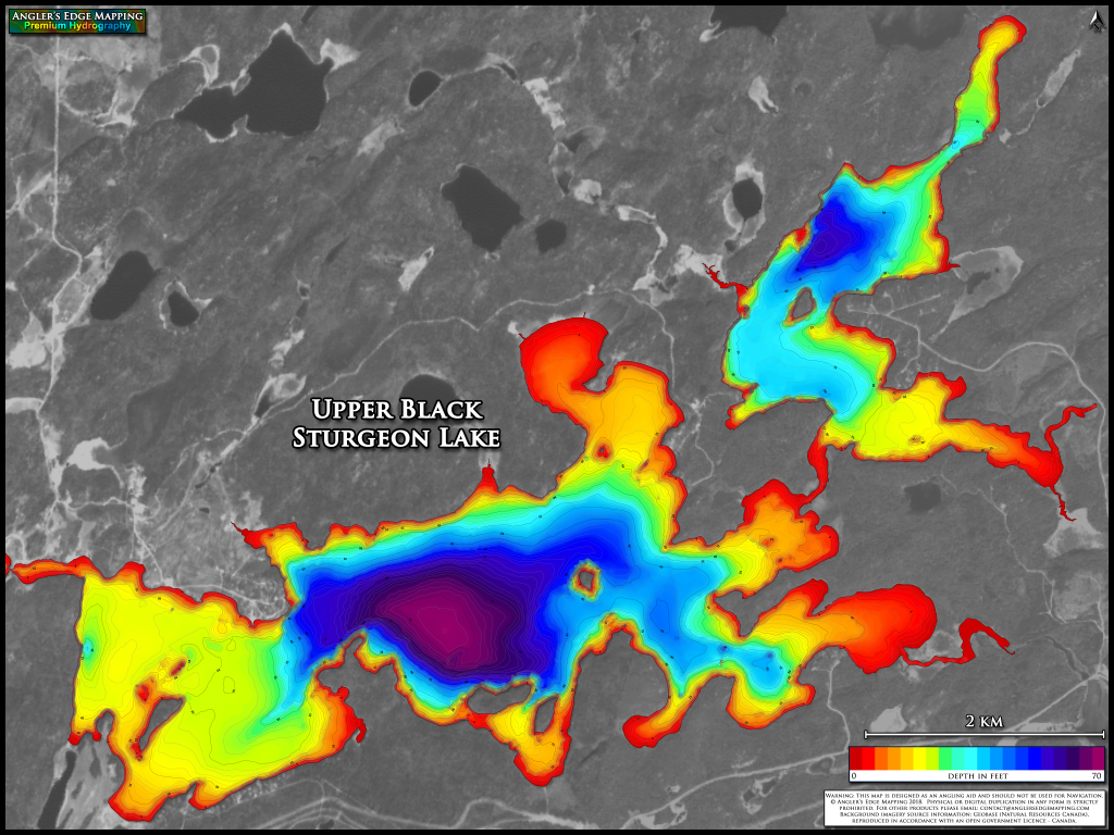Upper Black Sturgeon Lake print map Angler's Edge Mapping