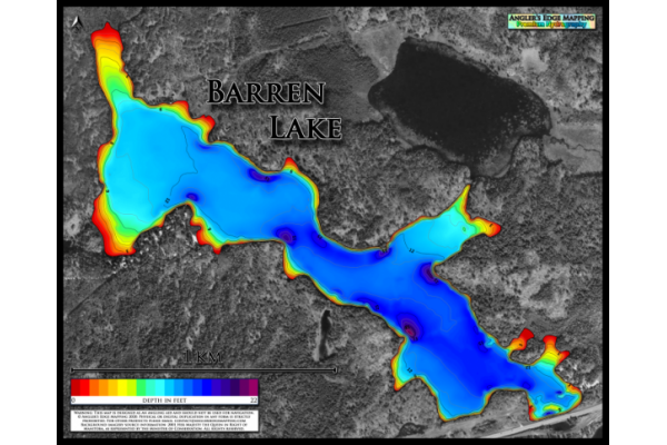 Barren Lake print map | Angler's Edge Mapping